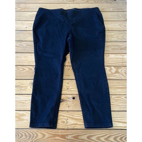 NEW D&Co Stretch Pull On Jeggings Petite 20WP Women’s Black - Picture 1 of 9